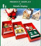 Wooden Christmas Countdown Desk Decoration with Santa Claus Figure, Festive Tabletop Accessory for Indoor Xmas Styling and Christmas Season Presents In Australia - Darrahopens