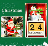 Wooden Christmas Countdown Desk Decoration with Santa Claus Figure, Festive Tabletop Accessory for Indoor Xmas Styling and Christmas Season Presents In Australia - Darrahopens