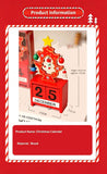 Wooden Christmas Countdown Desk Decoration with Santa Claus Figure, Festive Tabletop Accessory for Indoor Xmas Styling and Christmas Season Presents