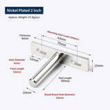 2" Nickel Hidden T Shelf Bracket 2Pcs w/ 5x60&5x80 Screws