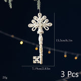 White Gold Key Design Festive Hanging Charms, 3 Pieces, Christmas & Halloween Shop Window Display Ornament, Unique Tree Accent Decor, Thoughtful Holiday Souvenir Gift In Australia - Darrahopens