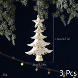 White Gold Mini Christmas Tree Shaped Ornaments, 3 Pieces, Christmas & Halloween Fireplace and Wall Hanging Decor, Dainty Home Accent, Warm Holiday Giveaway Gift In Australia - Darrahopens