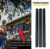 Black Spliced Extension Pole for Rain Gutter Cleaner Rake, 6 Sections Set, Single Segment 42cm, Extra Long Connecting Handle, Spare Replacement Part for Outdoor Roof Drain Leaf Cleaning Equipment In Australia - Darrahopens