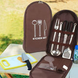 Durable Oxford Fabric Outdoor Picnic Storage Bag, Christmas & Halloween Practical Holiday Present, Lightweight Travel Camping Gear Carrier, Coffee Color, Tableware and Cookware Not Included In Australia - Darrahopens