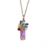 Natural Stone Irregular Crystal Chip Tree of Life Pendant Necklace, Antique Copper Finish, Amethyst Bead, Christmas & Halloween Daily Outfit Jewelry, Delicate Holiday Gift for Women In Australia - Darrahopens