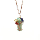 Tree of Life Pendant Necklace with Natural Chip Stones, Antique Copper Metal, Amazonite, Christmas & Halloween Casual Wear Jewelry, Unique Souvenir Gift for Festival Gifting