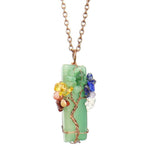 Tree of Life Chip Crystal Pendant Necklace, Antique Copper Metal, Green Aventurine, Christmas & Halloween Daily Layering Accessory, Exquisite Small Holiday Present In Australia - Darrahopens