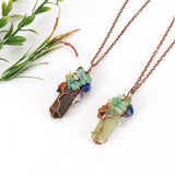 Irregular Raw Crystal Tree of Life Charm Necklace, Antique Copper Hardware, White Turquoise, Christmas & Halloween Everyday Wear Ornament, Portable Holiday Collectible Gift In Australia - Darrahopens