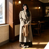 Women Oversized Lapel Wool‑Blend Coat, Nut Brown, Size S, Transitional Early‑Spring Outwear, Relaxed Silhouette Layering Piece, Versatile Office & Weekend Wardrobe Staple for Cool Mornings & Evenings