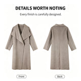 Women Oversized Lapel Wool‑Blend Coat, Nut Brown, Size S, Transitional Early‑Spring Outwear, Relaxed Silhouette Layering Piece, Versatile Office & Weekend Wardrobe Staple for Cool Mornings & Evenings