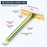 5" Color Zinc Hidden T Bracket 2Pcs w/ 5x60&5x80 Screws