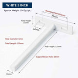 5" White Hidden T Shelf Bracket 2Pcs w/ 5x60&5x80 Screws