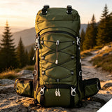 Multi‑Purpose Camping Hiking Backpack 60L Deep Olive Green,Nylon Daypack Equipped with Rain Cover,Sturdy Pack for Trekking & Outdoor Journey,Christmas Halloween Practical Travel Gift In Australia - Darrahopens