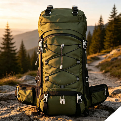 Multi‑Purpose Camping Hiking Backpack 60L Deep Olive Green,Nylon Daypack Equipped with Rain Cover,Sturdy Pack for Trekking & Outdoor Journey,Christmas Halloween Practical Travel Gift In Australia - Darrahopens