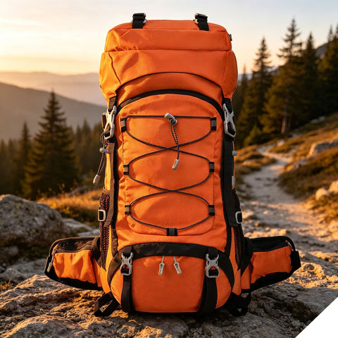 Spacious Nylon Trekking Rucksack 60L Orange,Expandable Backpack With Rain Cover,Suitable for Camping Hiking & Weekend Trip,Christmas Halloween Outdoor Activity Gift In Australia - Darrahopens