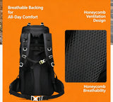 Expandable Travel Hiking Backpack 60L Lake Blue,Nylon Outdoor Rucksack With Rain Cover,Heavy‑Duty Pack for Trekking Camping,Christmas Halloween Adventure‑Lover Household Present