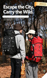 Heavy‑Duty Nylon Camping Rucksack 60L Dark Blue,Adjustable Volume Backpack With Rain Cover,Reliable Gear for Hiking Long‑Distance Travel,Christmas Halloween Outdoor Trip Gift Idea