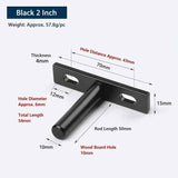 2" Black Hidden T Shelf Bracket 4Pcs w/ 5x60&5x80 Screws