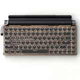 83 Keys Retro Punk Typewriter Mechanical Keyboard, Dual-Mode Bluetooth Hot Swappable Clicky Blue Switch, Wood Grain Shell With White Backlight, Custom Typing Accessory, Christmas Halloween Tech Enthusiast Gift