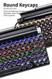 83 Keys Retro Punk Typewriter Mechanical Keyboard, Dual-Mode Bluetooth Hot Swappable Clicky Blue Switch, Wood Grain Shell With White Backlight, Custom Typing Accessory, Christmas Halloween Tech Enthusiast Gift