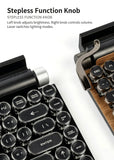 83 Keys Retro Punk Typewriter Mechanical Keyboard, Dual-Mode Bluetooth Hot Swappable Clicky Blue Switch, Wood Grain Shell With White Backlight, Custom Typing Accessory, Christmas Halloween Tech Enthusiast Gift