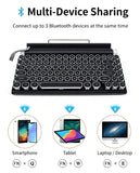 83 Keys Retro Punk Typewriter Mechanical Keyboard, Dual-Mode Bluetooth Hot Swappable Clicky Blue Switch, Wood Grain Shell With White Backlight, Custom Typing Accessory, Christmas Halloween Tech Enthusiast Gift
