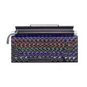 83 Key Vintage Punk Typewriter Style Mechanical Keyboard, Hot Swappable Clicky Blue Switch, Dual Bluetooth Connection, Black Shell With RGB Mixed Lighting, Custom Gaming PC Gear, Christmas Halloween Holiday Tech Present In Australia - Darrahopens