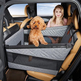 Single Seat Car Pet Mat for Back Row, Hardened Base Mesh Dog Basket, Waterproof Dirt Resistant Pet Car Seat Cover, Grey Large Size, Christmas Halloween Pet Owner Gift In Australia - Darrahopens