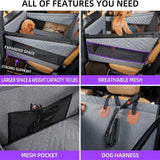 Waterproof Anti-Dirty Dog Car Basket Mat, Hard Reinforced Bottom With Breathable Mesh, Back Single Seat Pet Cushion, Black Large Size, Christmas Halloween Travel Pet Present