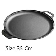 Heavy Duty Double Handle Cast Iron Griddle, Uncoated Solid Iron Pan for Steak, Pork Chops & Breakfast Pancakes, 35cm Griddle, Compatible with BBQ, Induction & Campfire, Christmas & Halloween Kitchen Gift In Australia - Darrahopens