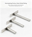 6" Black Hidden T Shelf Bracket 4Pcs w/ 5x60&5x80 Screws