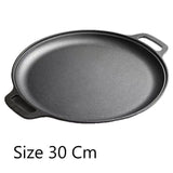 Dual Ear Uncoated Cast Iron Flat Griddle, Thick Solid Iron Skillet for Searing Meat, Flatbread & Seafood, 30cm Griddle, Durable Multi-Purpose Home Cookware, Christmas & Halloween Housewarming Present