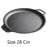 Thick Uncoated Cast Iron Flat Griddle With Twin Handles, Solid Iron Pan for Pancakes, Pork Chops & Outdoor Grilling, 28cm Griddle, Multi-Stove Compatible Cookware, Christmas & Halloween Gift for Home Cooks In Australia - Darrahopens