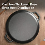 Thick Uncoated Cast Iron Flat Griddle With Twin Handles, Solid Iron Pan for Pancakes, Pork Chops & Outdoor Grilling, 28cm Griddle, Multi-Stove Compatible Cookware, Christmas & Halloween Gift for Home Cooks In Australia - Darrahopens