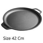 Large Double Handle Cast Iron Griddle Plate, Uncoated Thick Iron Pan for Big Batch Steak & BBQ Cooking, 42cm Griddle, Indoor & Outdoor Use, Christmas & Halloween Holiday Cookware Gift In Australia - Darrahopens