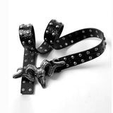 Punk Style Metal Sheep Head Rivet Belt, Vintage Distressed Unisex Strap, Edgy Subculture Waist Chain, Sheep Head Design, 3.8cm Width, 115cm Length, Christmas & Halloween Fashion Gift