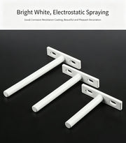 2" Nickel Hidden T Shelf Bracket 6Pcs w/ 5x60&5x80 Screws