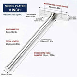 8" Nickel Hidden T Shelf Bracket 6Pcs w/ 5x60&5x80 Screws