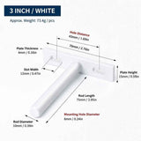 3" White Hidden T Shelf Bracket 6Pcs w/ 5x60&5x80 Screws