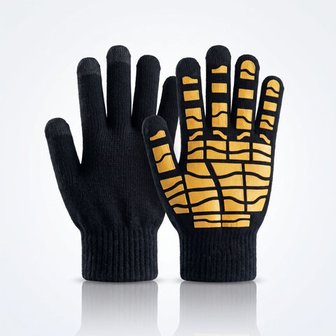 Large Texture Anti‑Slip Touch Screen Gloves Enhanced Grip for Outdoor Motorbike Tour Mountain Climb 2 Pcs Black One Size Popular Christmas Holiday Gift