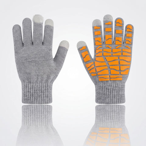Big Texture Non‑Slip Touch‑Compatible Gloves Reliable Grip for Riding Hiking Motorcycle Outdoor Activity 2 Pcs Light Grey One Size for Christmas Gifting