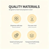 Press‑Action Oil Mist Sprayer Transparent Plastic Oil Dispenser for Air Fryer Fitness Fat‑Control Cooking 200ml Black Great Christmas Present