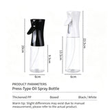 Push‑Trigger Atomized Cooking Oil Sprayer Transparent Plastic Oil Bottle for Air Fryer Fitness Diet Cooking 300ml White Suitable for Christmas Gifting
