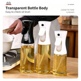 Press‑Style Mist Oil Sprayer Transparent Plastic Cooking Oil Dispenser Fitness Portion Control for Air Fryer 300ml Black Popular Christmas Holiday Gift