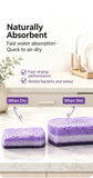 Heavy Duty Seaweed Sponge Cleaning Cloth Double Sided Pure Cotton Kitchen Scrubber Reusable Purple 3 Pack Great Christmas Present