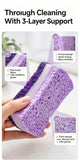 Heavy Duty Seaweed Sponge Cleaning Cloth Double Sided Pure Cotton Kitchen Scrubber Reusable Purple 3 Pack Great Christmas Present