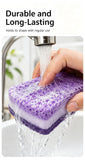 Heavy Duty Seaweed Sponge Cleaning Cloth Double Sided Pure Cotton Kitchen Scrubber Reusable Purple 3 Pack Great Christmas Present
