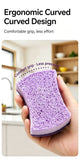 Heavy Duty Seaweed Sponge Cleaning Cloth Double Sided Pure Cotton Kitchen Scrubber Reusable Purple 3 Pack Great Christmas Present