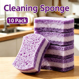 Bulk Value Seaweed Sponge Dish Cloth Double Sided Cotton Kitchen Scouring Pad Non Abrasive Purple 10 Pieces Popular Christmas Holiday Gift In Australia - Darrahopens