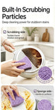 Bulk Value Seaweed Sponge Dish Cloth Double Sided Cotton Kitchen Scouring Pad Non Abrasive Purple 10 Pieces Popular Christmas Holiday Gift